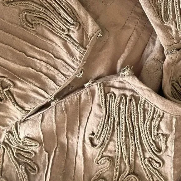 Free People Brown Embroidered Quills Cropped Top Size Small - Picture 12 of 14